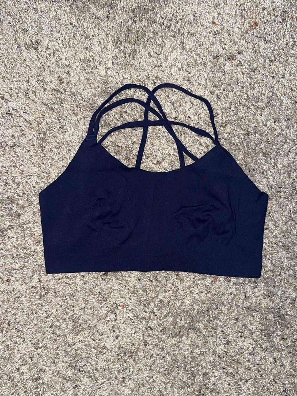 aerie navy strappy sports bra